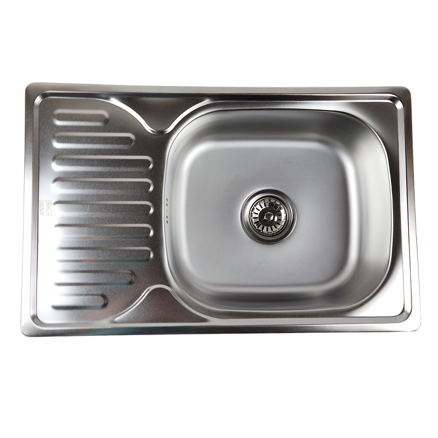ANW HOME 66 x 42 x 16 cm Edelstahl-Küchenspüle mit Abtropffläche – Silber Satin, Top Mount, Wendbar
