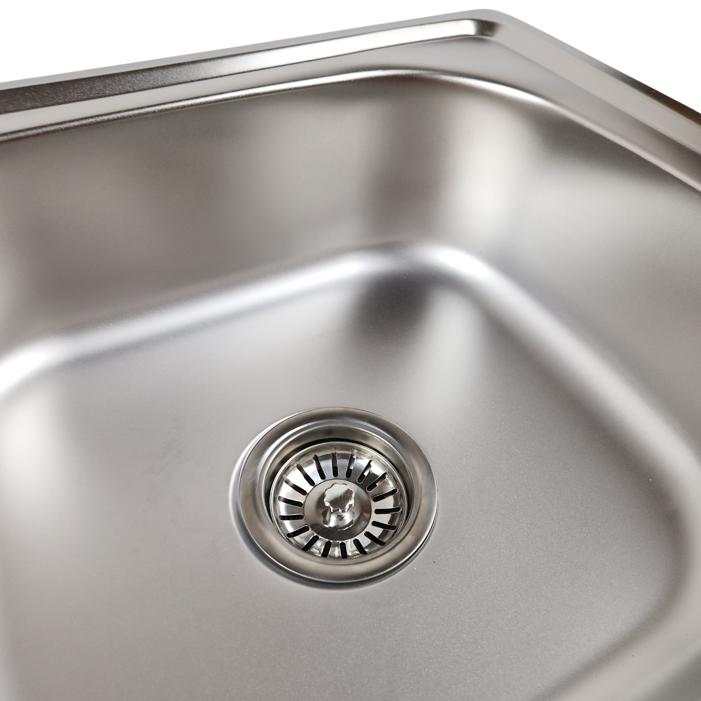 ANW HOME 66 x 42 x 16 cm Edelstahl-Küchenspüle mit Abtropffläche – Silber Satin, Top Mount, Wendbar