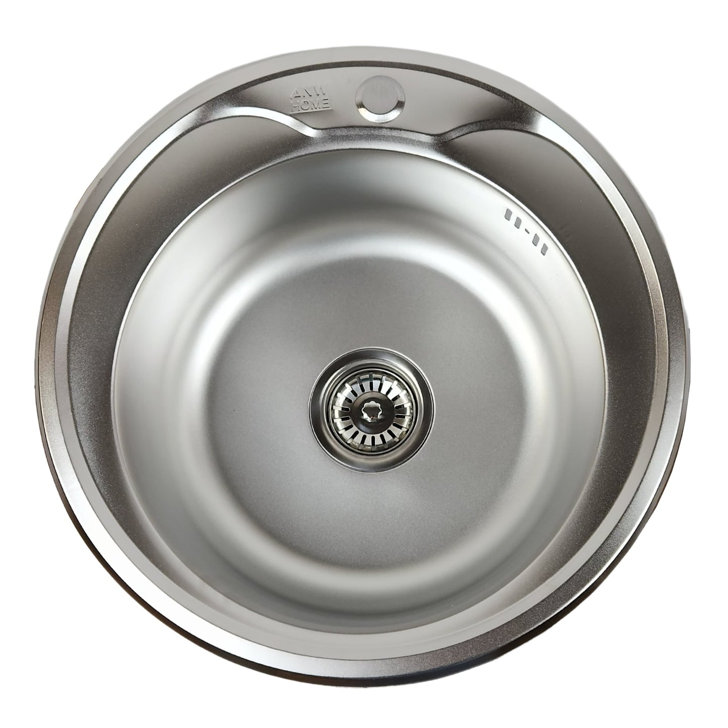 Vieno dubens virtuvės kriauklė apskrita Satin 51x18 + sifonas