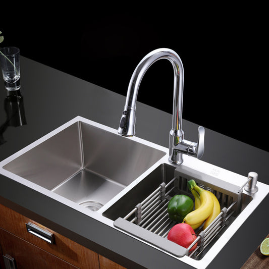 stainless steel double bowl sink color silver size 78x43