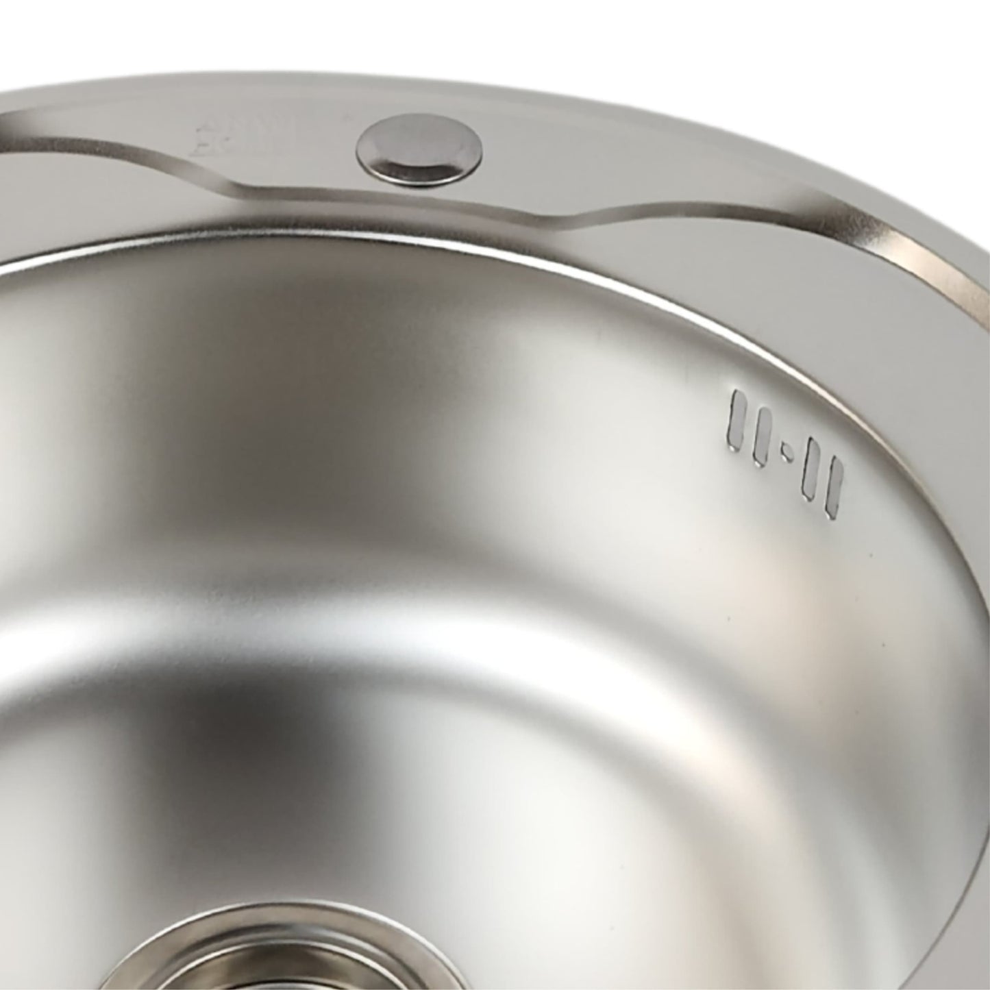 Vieno dubens virtuvės kriauklė apskrita Satin 51x18 + sifonas