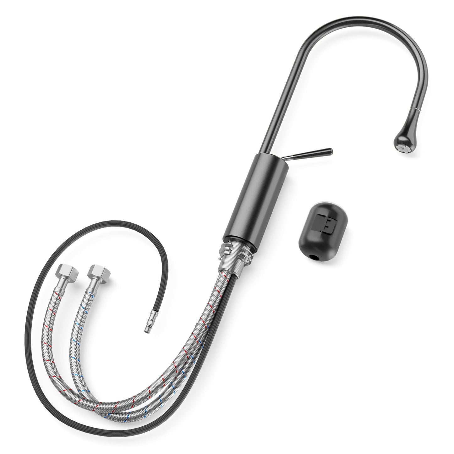 ANW HOME High-Arc Matte Graphite Kitchen Faucet with Pull-Out Spout and 360° Rotation – 445 mm