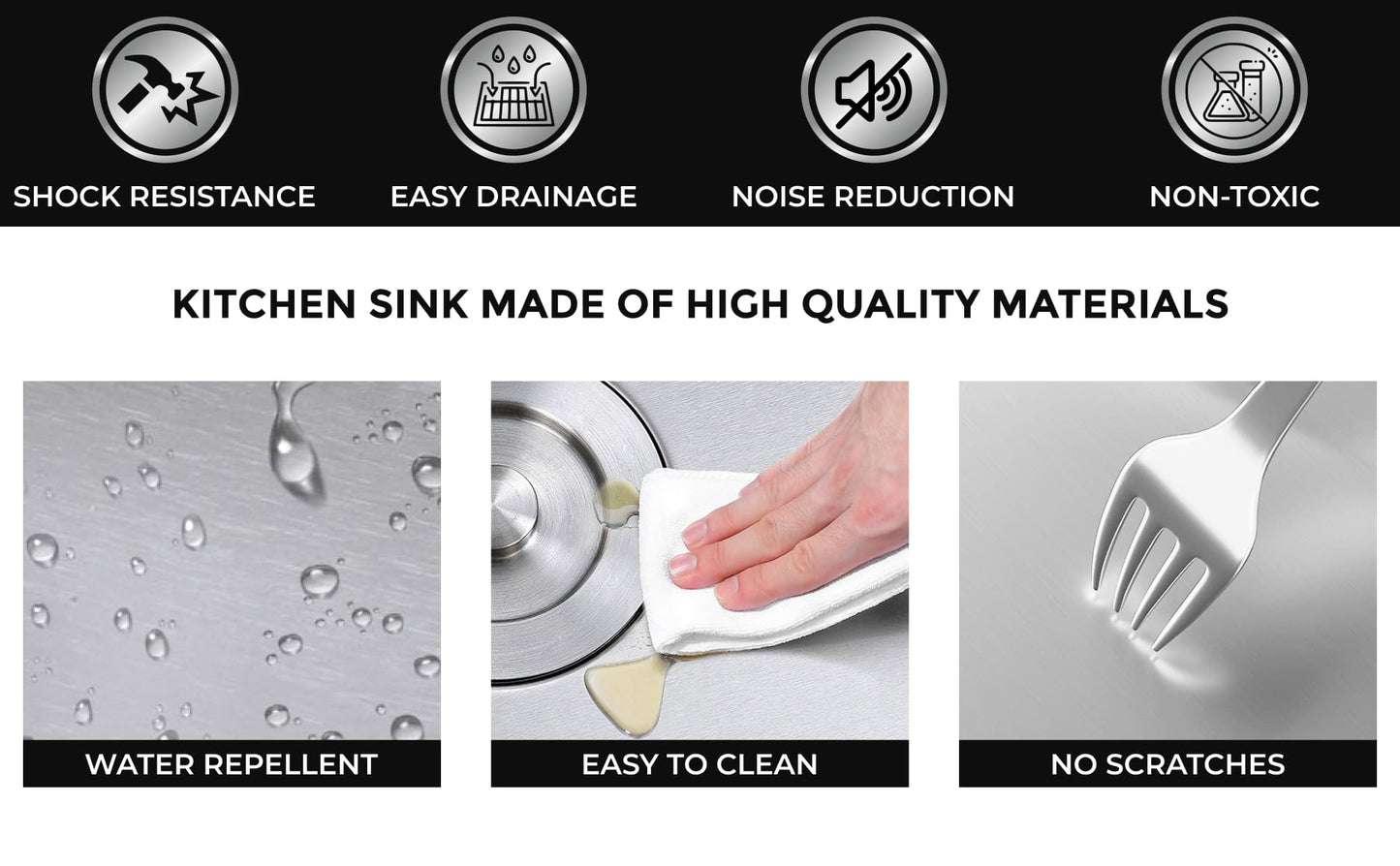 Zlew kuchenny ANW HOME Nano Silver ze stali nierdzewnej 78 x 50 cm – jednokomorowy, montowany od góry, głębokość 220 mm