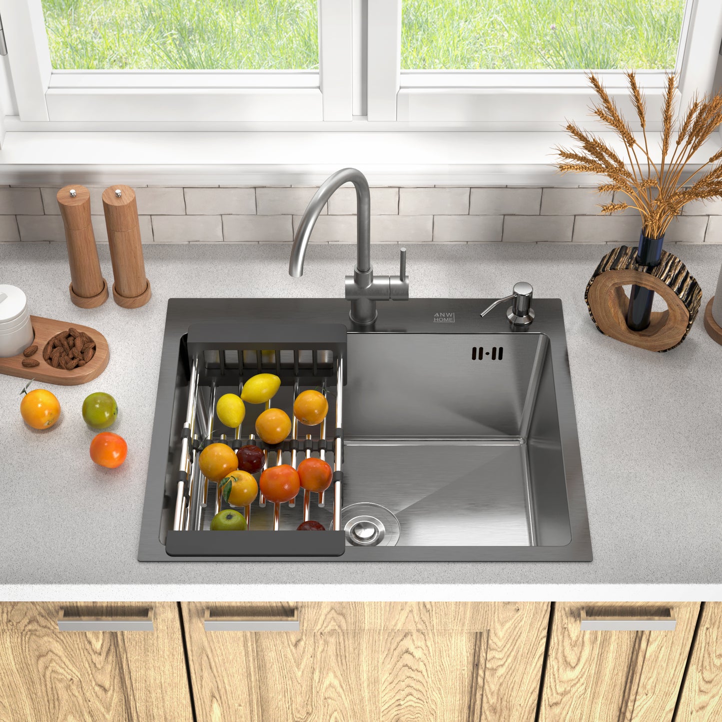 Edelstahlspüle 60x50 Satin Inox