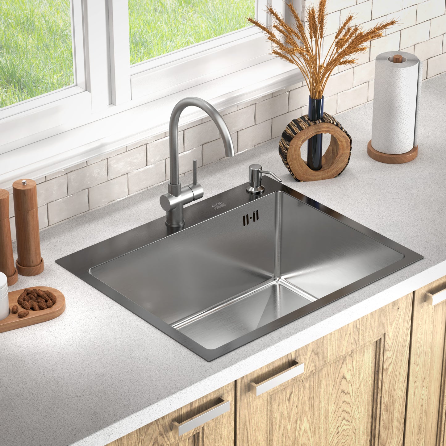 Edelstahlspüle 60x50 Satin Inox