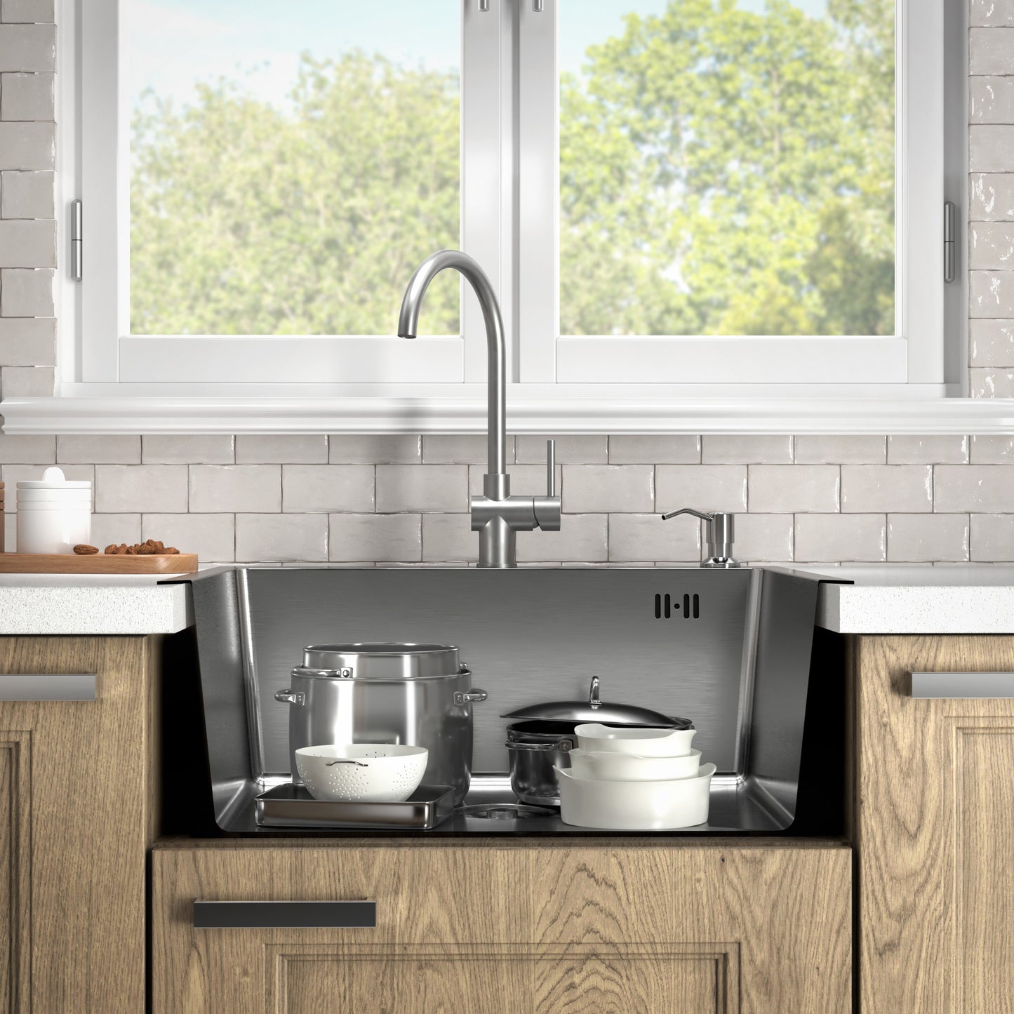 Edelstahlspüle 60x50 Satin Inox