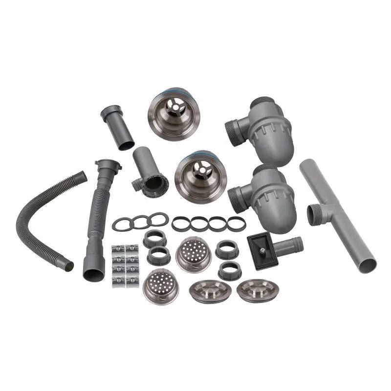 Top-Mount Double Bowl Kitchen Sink 78x43 cm – Gold PVD Stainless Steel, Full Set