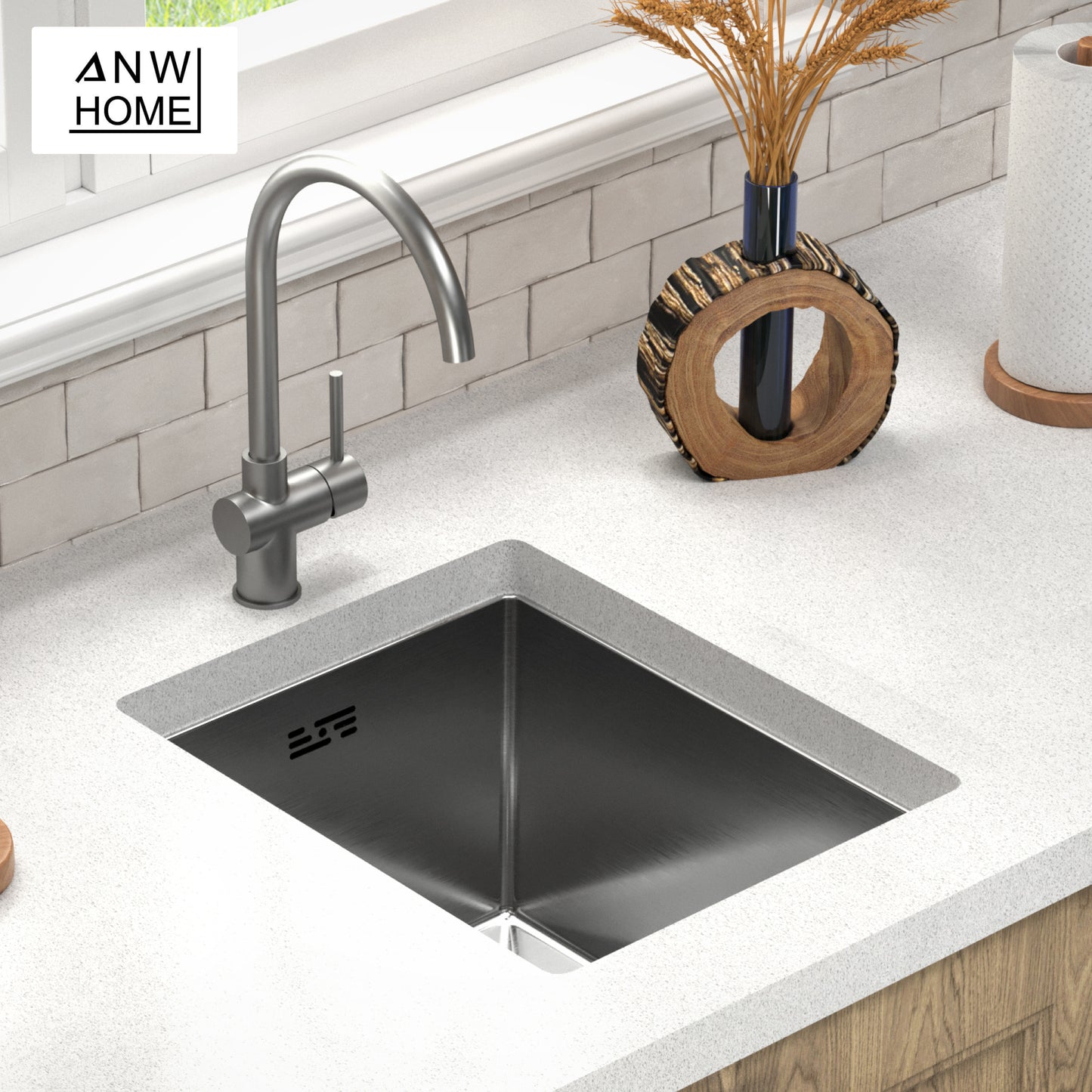 Roostevabast terasest valamu 37x45 Satin Inox