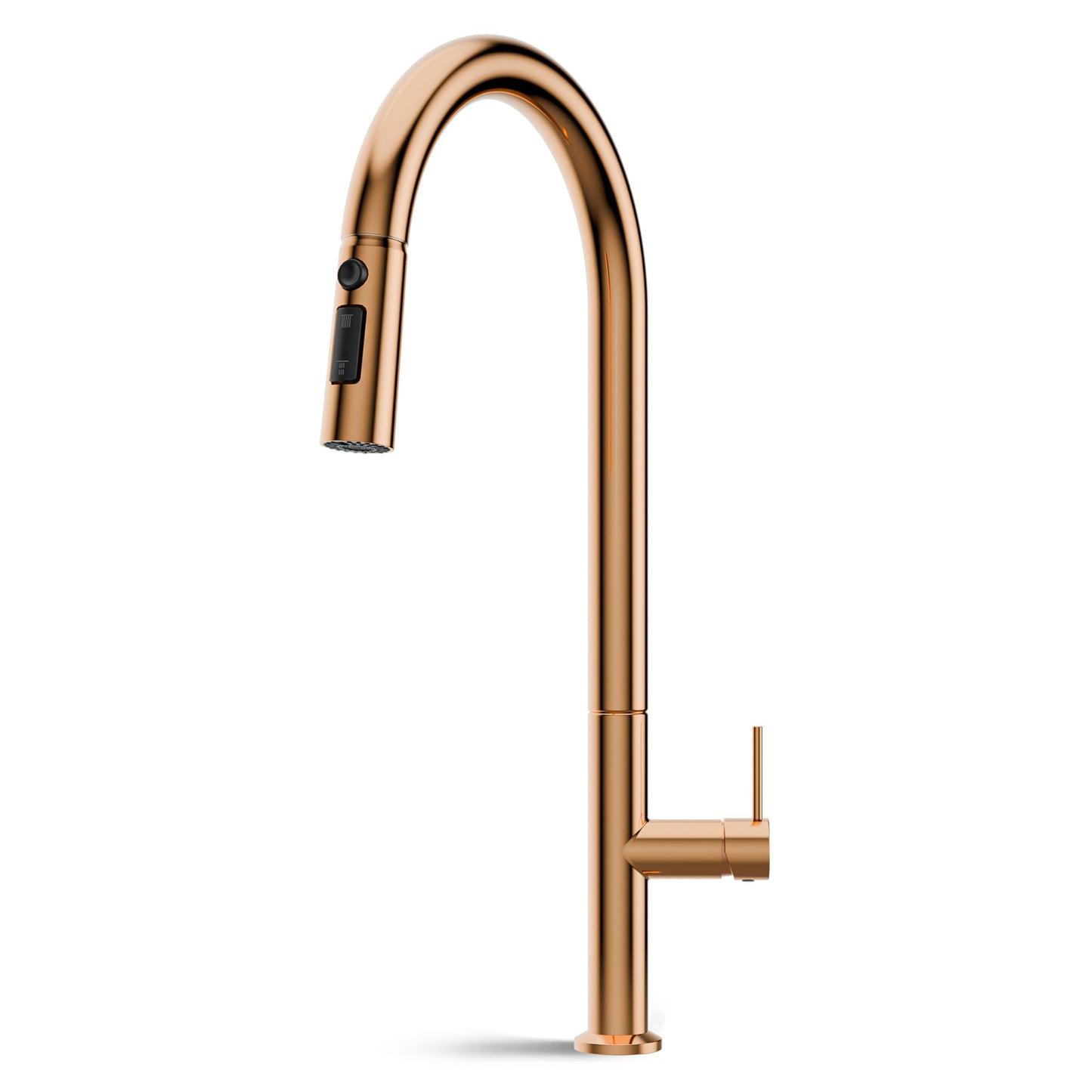 ANW HOME High-Arc Rose Gold Kitchen Faucet with Pull-Out Spout and 360° Rotation – 455 mm