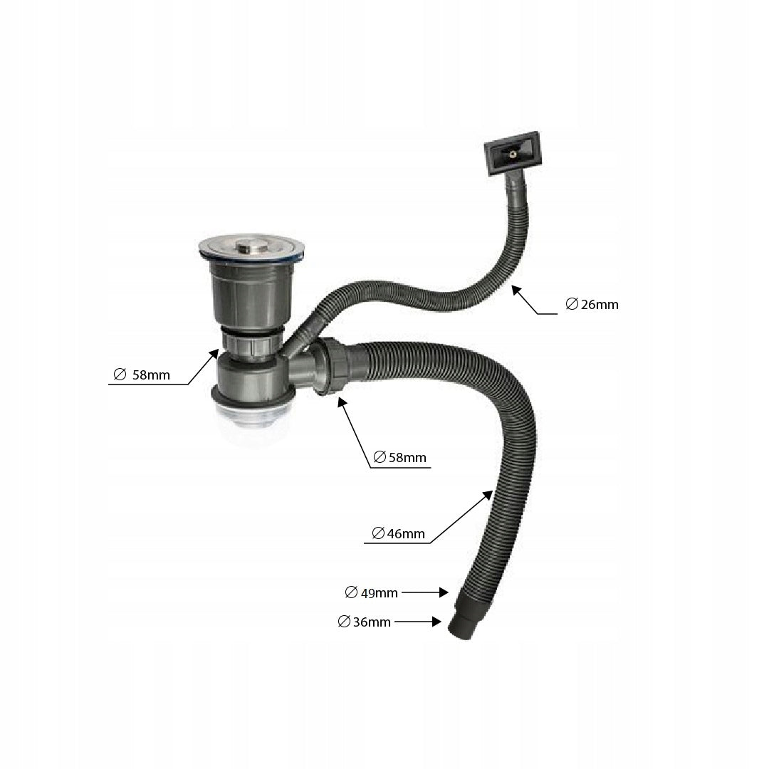 ANW HOME Küchenspüle Einbauspüle, Spülbecken 1 Becken Multifunktion aus 304 Edelstahl, 75x45 cm, Graphit PVD, Nano Anti-Kratz, 3/1 mm, 23 cm Tief, mit Wasserfallhahn