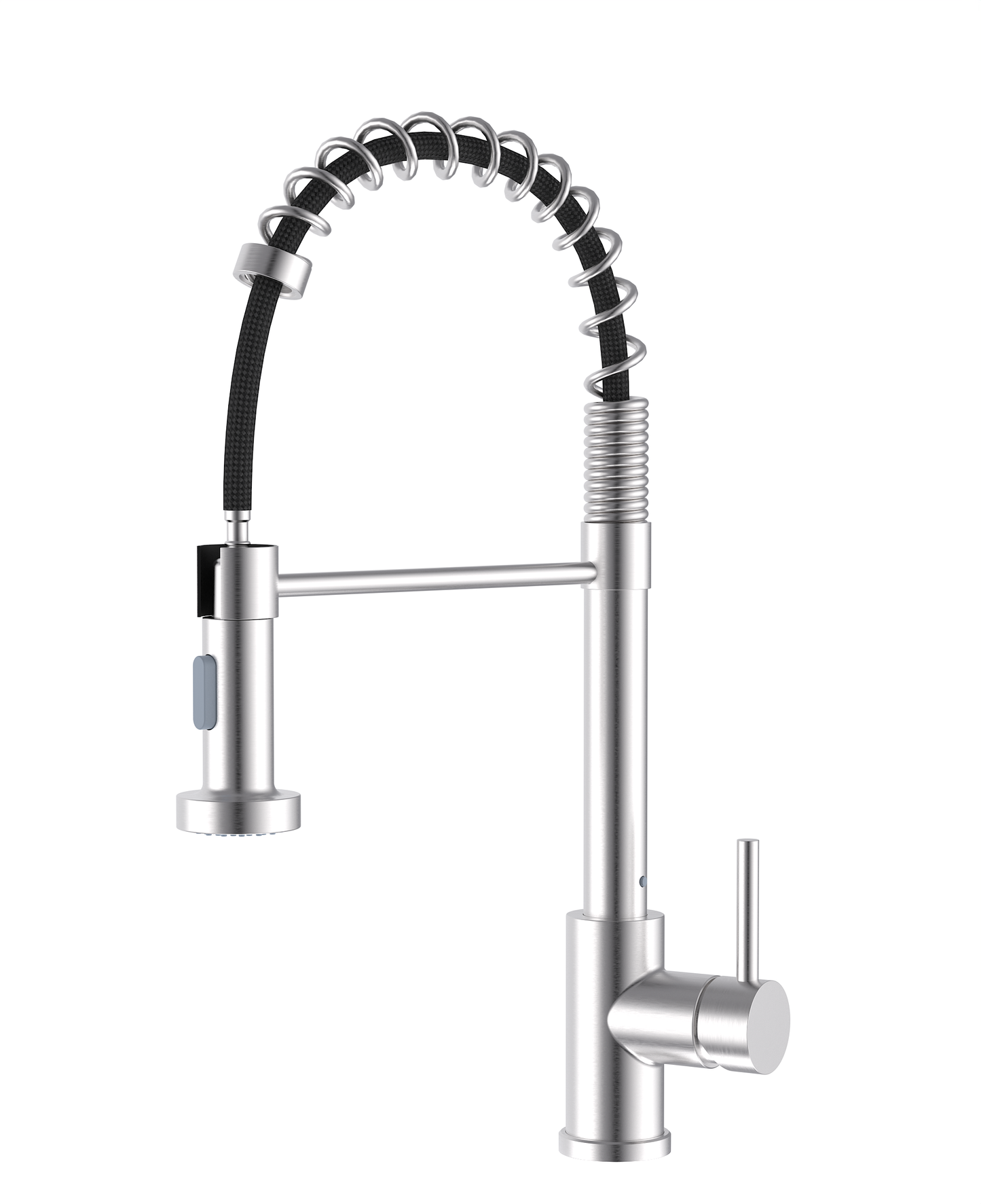 Mitigeur de cuisine élégant ANW HOME HF-7015S / Acier inoxydable mat / Bec rétractable pratique / Deux modes de débit d’eau / Installation universelle
