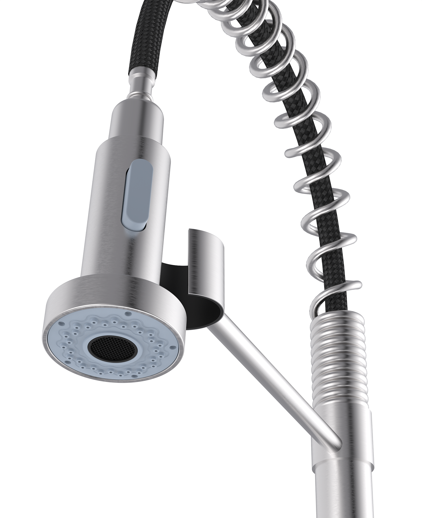 Mitigeur de cuisine élégant ANW HOME HF-7015S / Acier inoxydable mat / Bec rétractable pratique / Deux modes de débit d’eau / Installation universelle