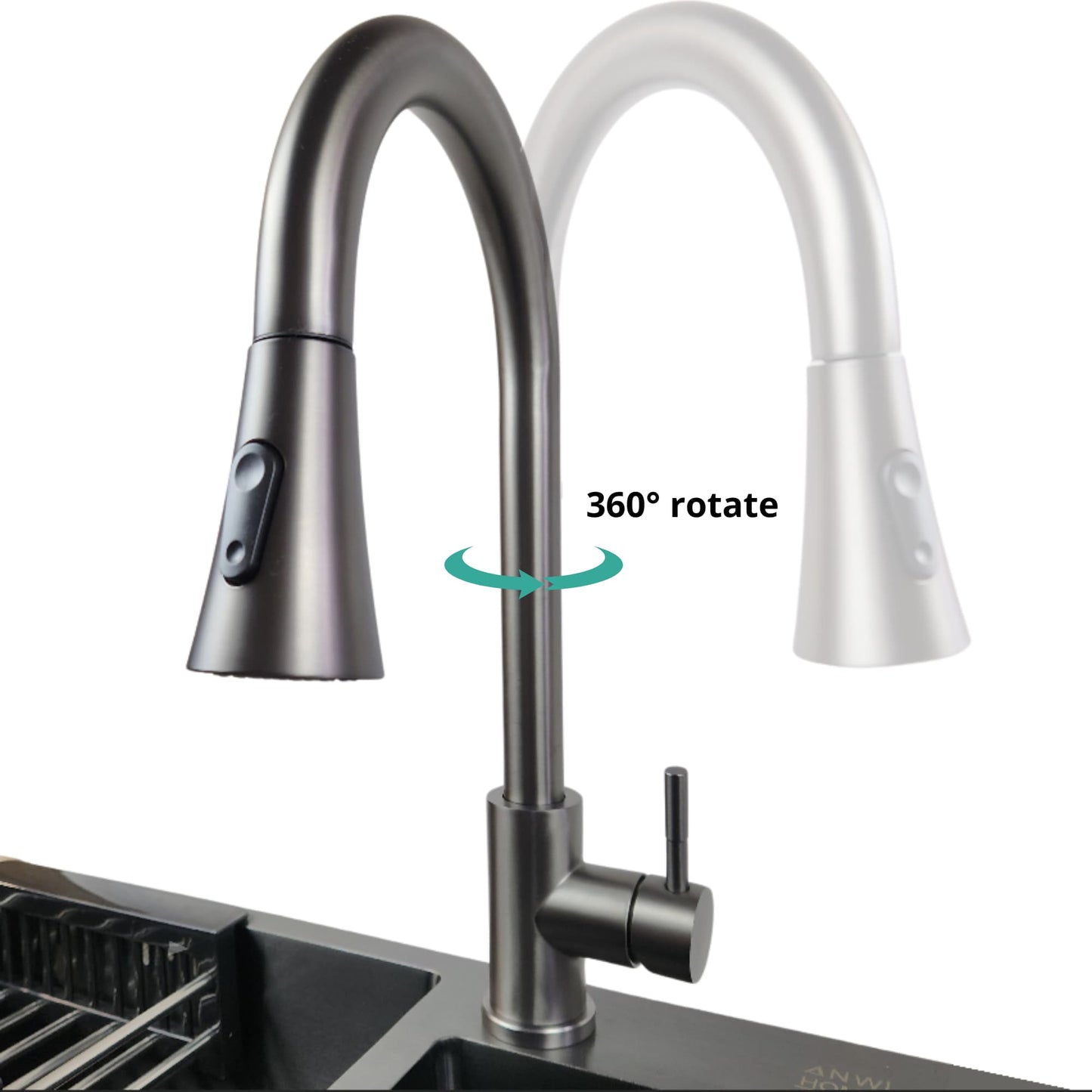 Mélangeur de cuisine, Tap JF-7020S avec douchette extractible, 2 modes, 400mm