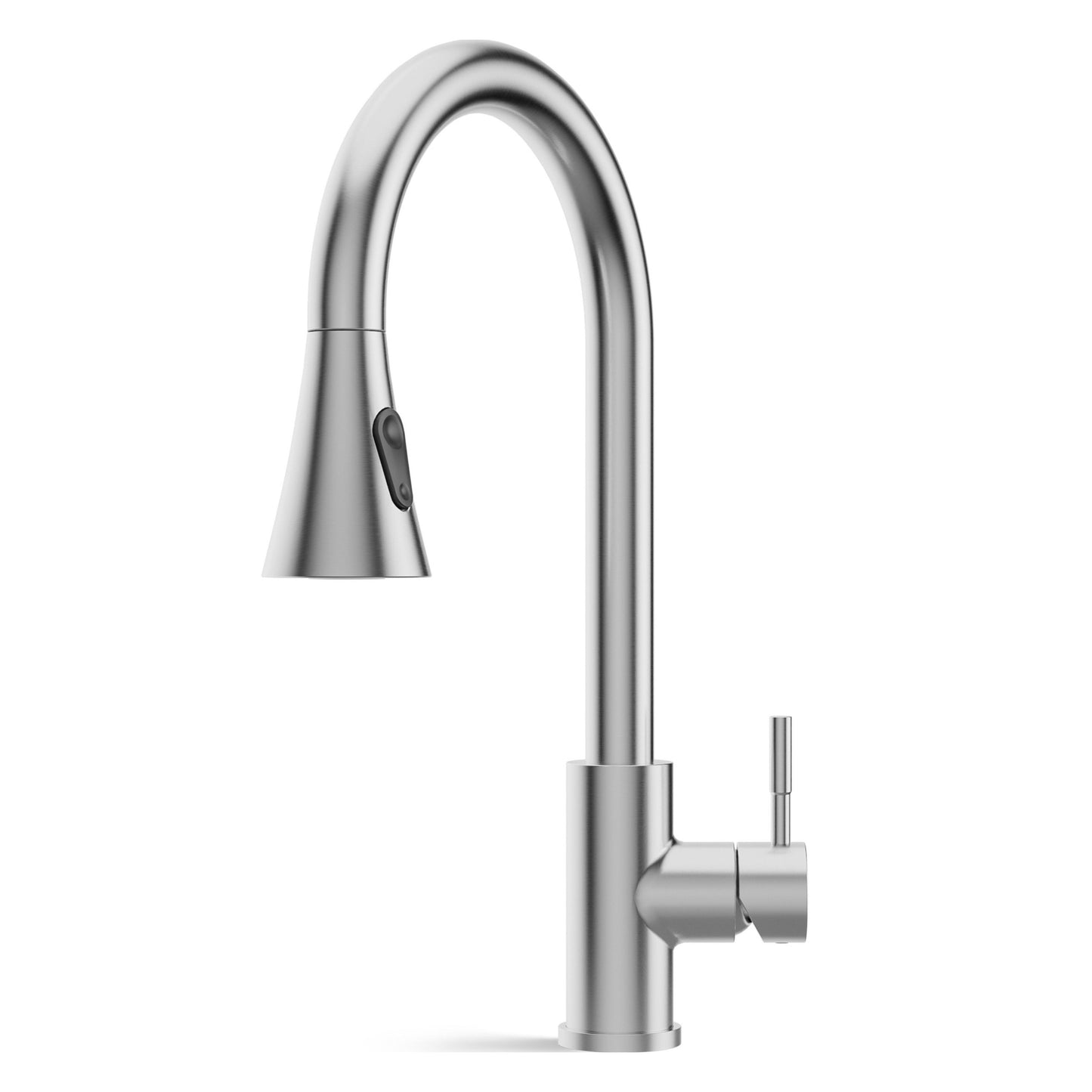 ANW HOME High-Arc Brushed Inox Kitchen Faucet with Pull-Out Spout and 360° Rotation – 410 mm