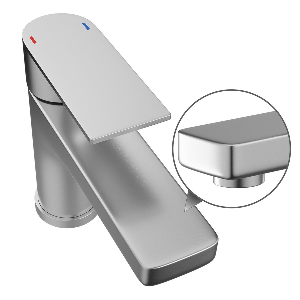 BATERIA UMYWALKOWA INOX SZCZOTKOWANA STOJĄCA 143 MM