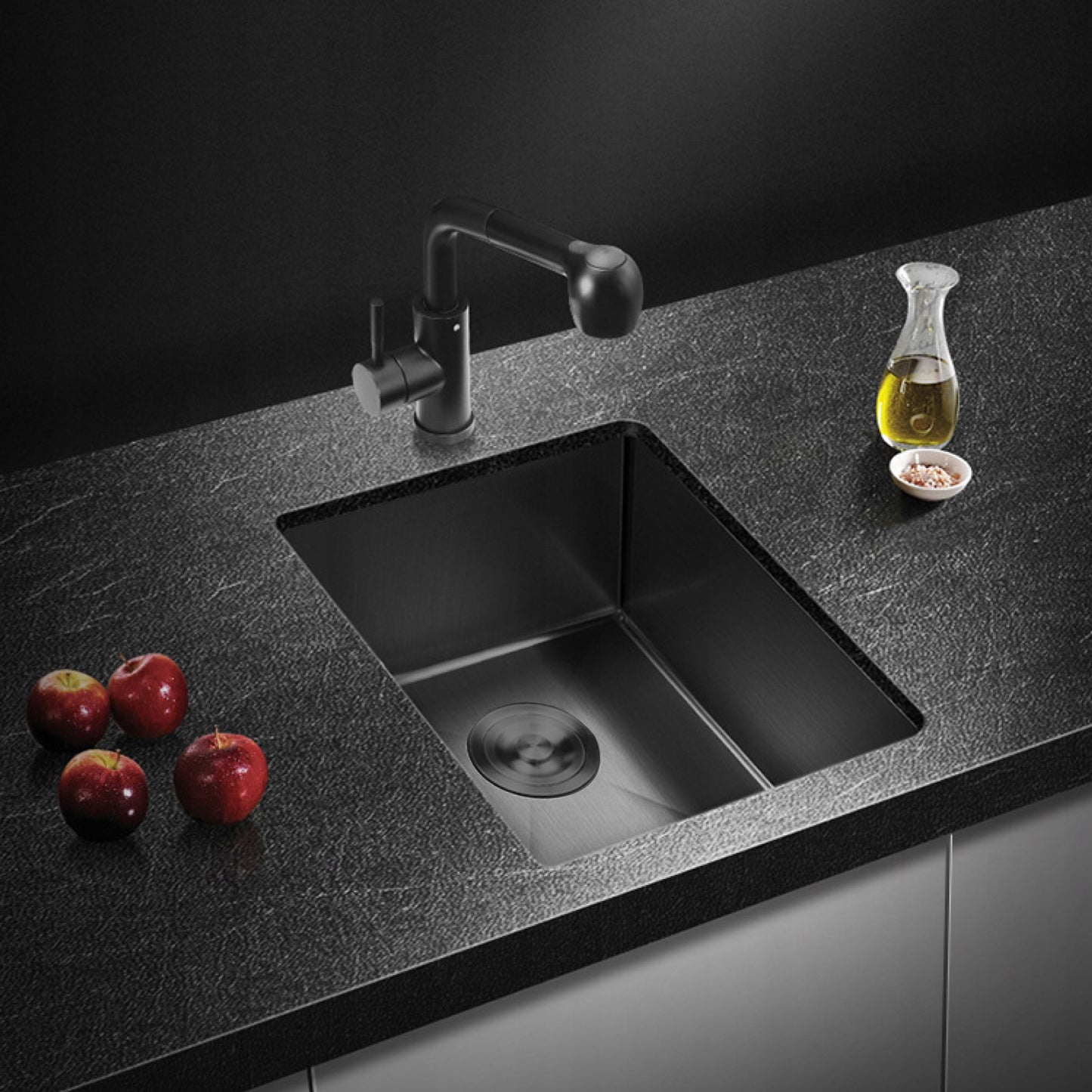 stainless steel kitchen sink color black size 37x45