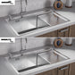 ANW HOME Fregadero Cocina 1 Seno, sobre Encimera con Escurridor, Fregadero Cocina Acero Inoxidable 304, 78x50 cm, Plata, Acabado Nano, Grosor 3,0/1 mm, con Sifón y Dispensador