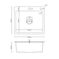 ANW HOME 50x45x22 cm Silver Nano Stainless Steel Kitchen Sink – Single Bowl, Top Mount, Scratch-Resistant