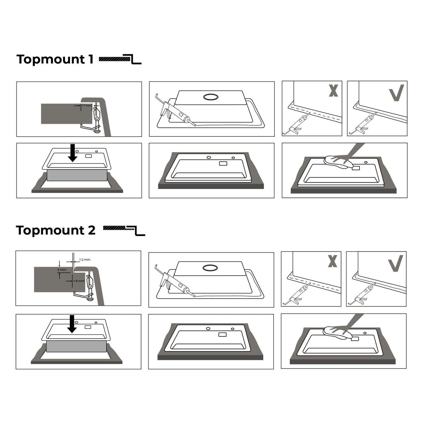ANW HOME 50x45x22 cm Silver Nano Stainless Steel Kitchen Sink – Single Bowl, Top Mount, Scratch-Resistant