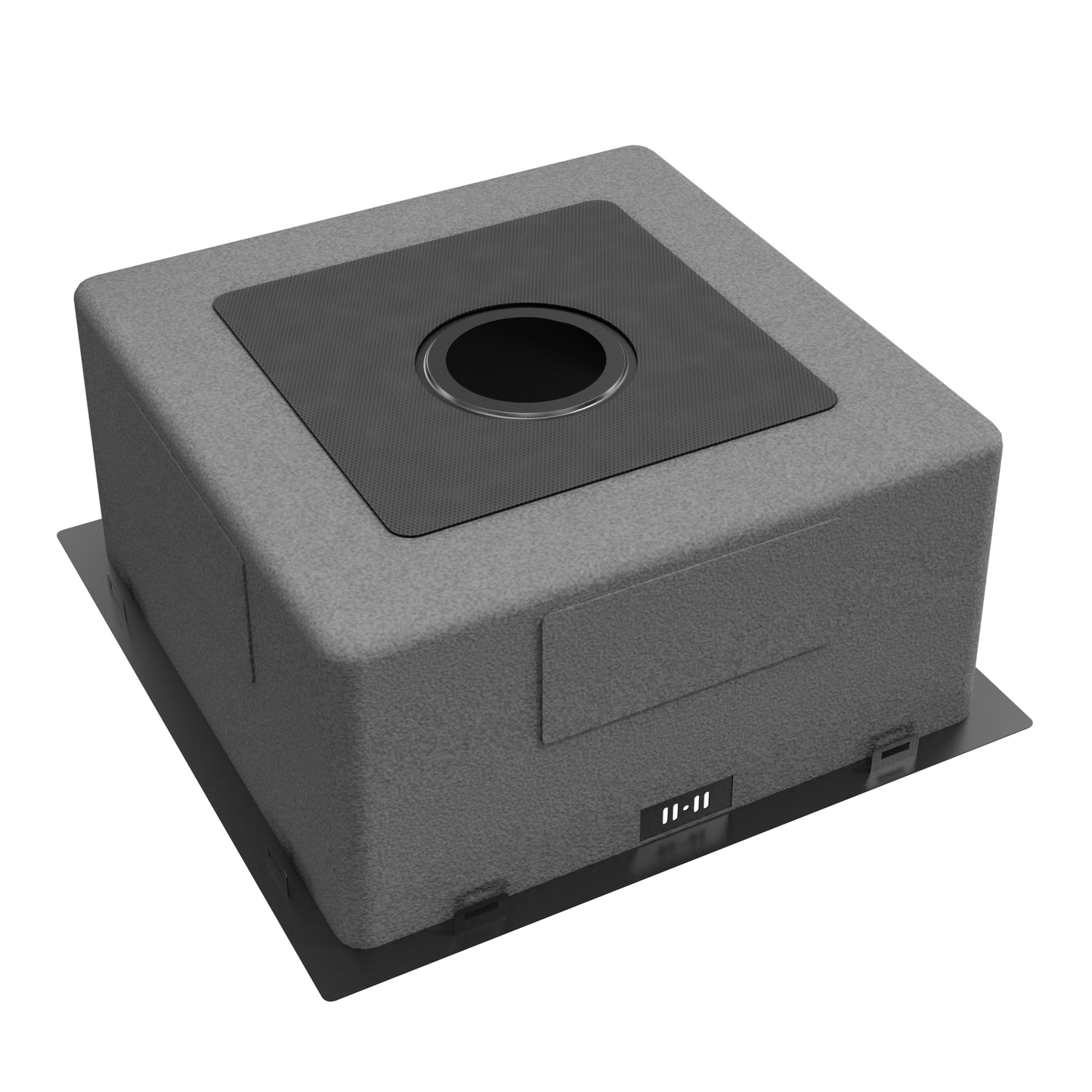 ANW HOME Lavello Cucina 1 Vasca Acciaio Inox 50x50 cm Senza Gocciolatoio, Grafite PVD con Rivestimento Nano, Spessore 3,0+1 mm, Profondità 22 cm, con Sifone