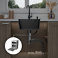 ANW HOME Kitchen Sink Stainless Steel, Single Bowl Kitchen Sink 50x50 cm, Black, Topmount, Nano-Coated, Thickness 3.0/1 mm, 22 cm Deep, with Siphon, Soap Dispenser and Basket