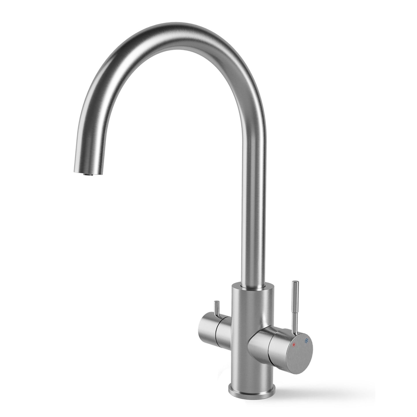 ANW HOME Three-Way Brushed Inox Kitchen Faucet with 360° Swivel Spout – 405 mm