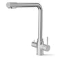 ANW HOME Three-Way Brushed Inox Kitchen Faucet with Straight 360° Swivel Spout – 340 mm