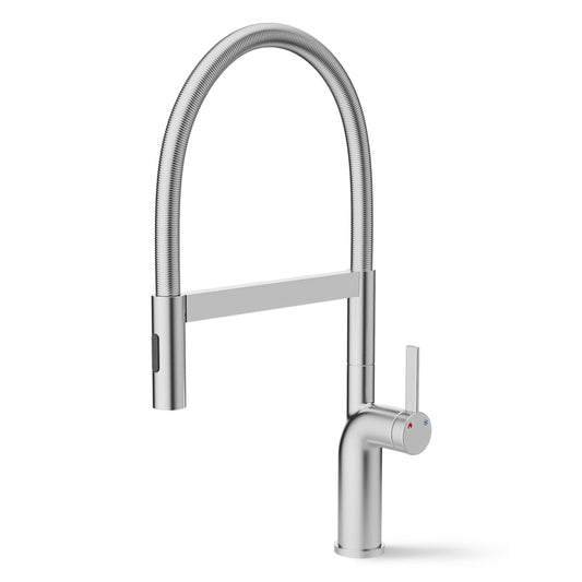 ANW HOME High-Arc Brushed Inox Kitchen Faucet with Pull-Out Spout and 360° Rotation – 535 mm
