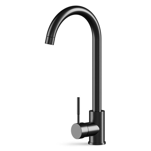 ANW HOME High-Arc Black Kitchen Faucet with 360° Swivel Spout – 365 mm