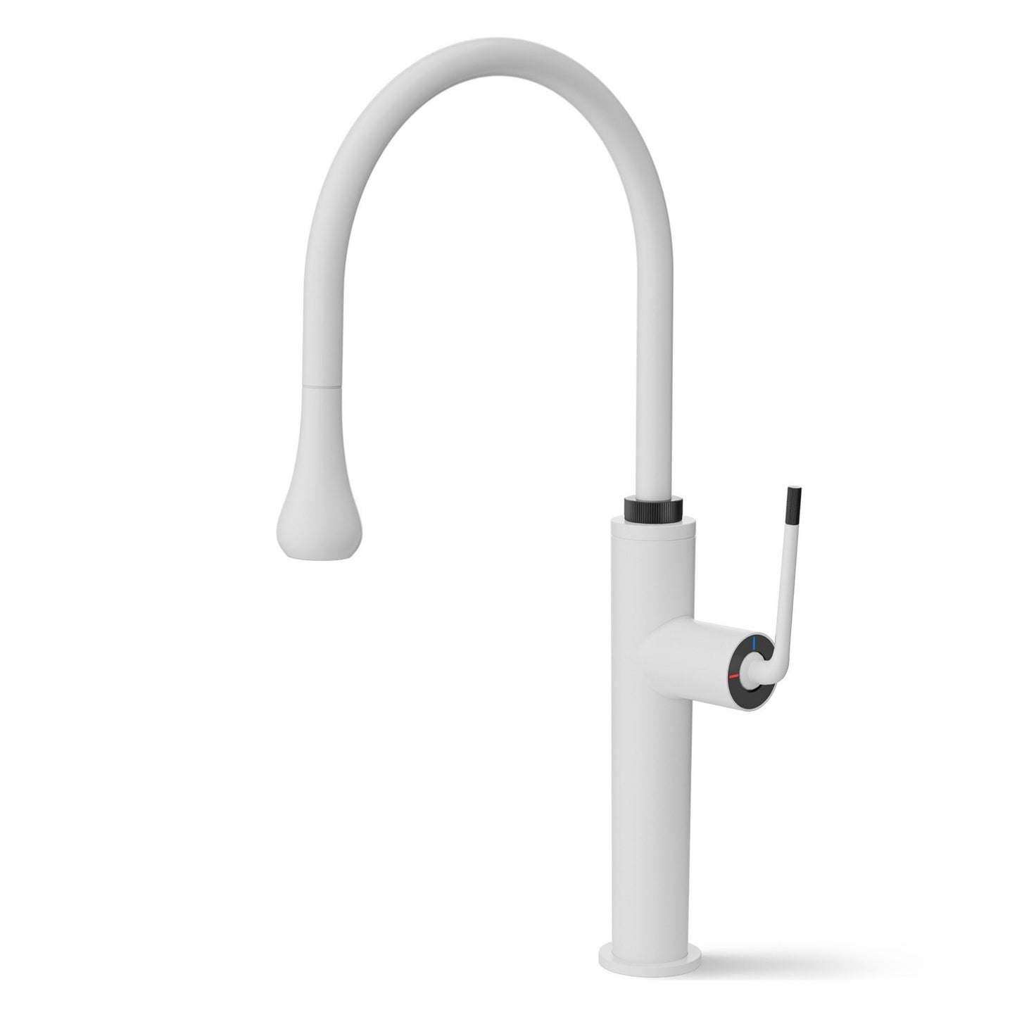 ANW HOME High-Arc White Kitchen Faucet with Pull-Out Spout and 360° Rotation – 423 mm
