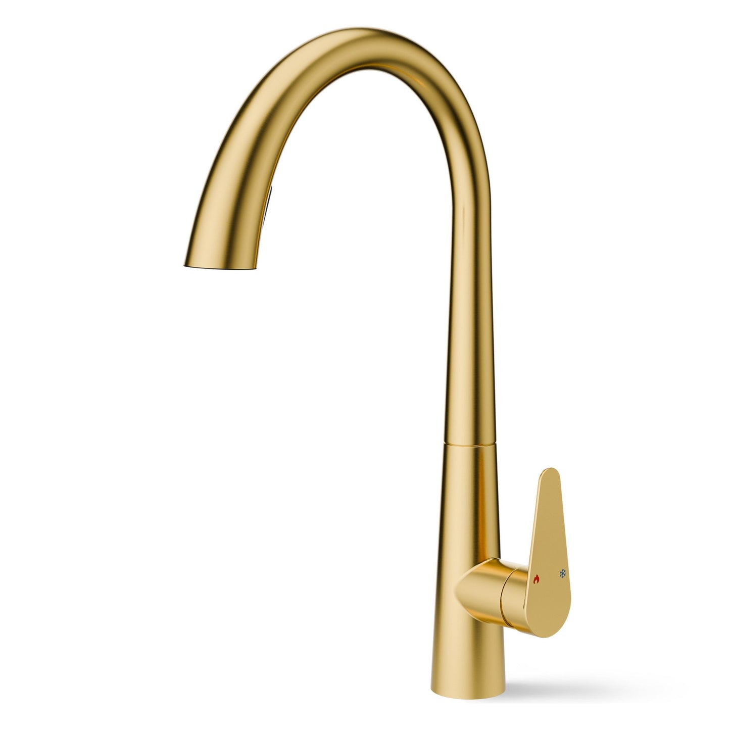 ANW HOME Medium-Arc Brushed Gold Kitchen Faucet with Pull-Out Spout and 360° Rotation – 430 mm