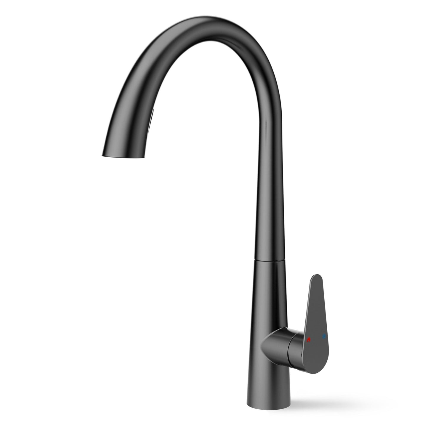 ANW HOME Medium-Arc Matte Graphite Kitchen Faucet with Pull-Out Spout and 360° Rotation – 430 mm