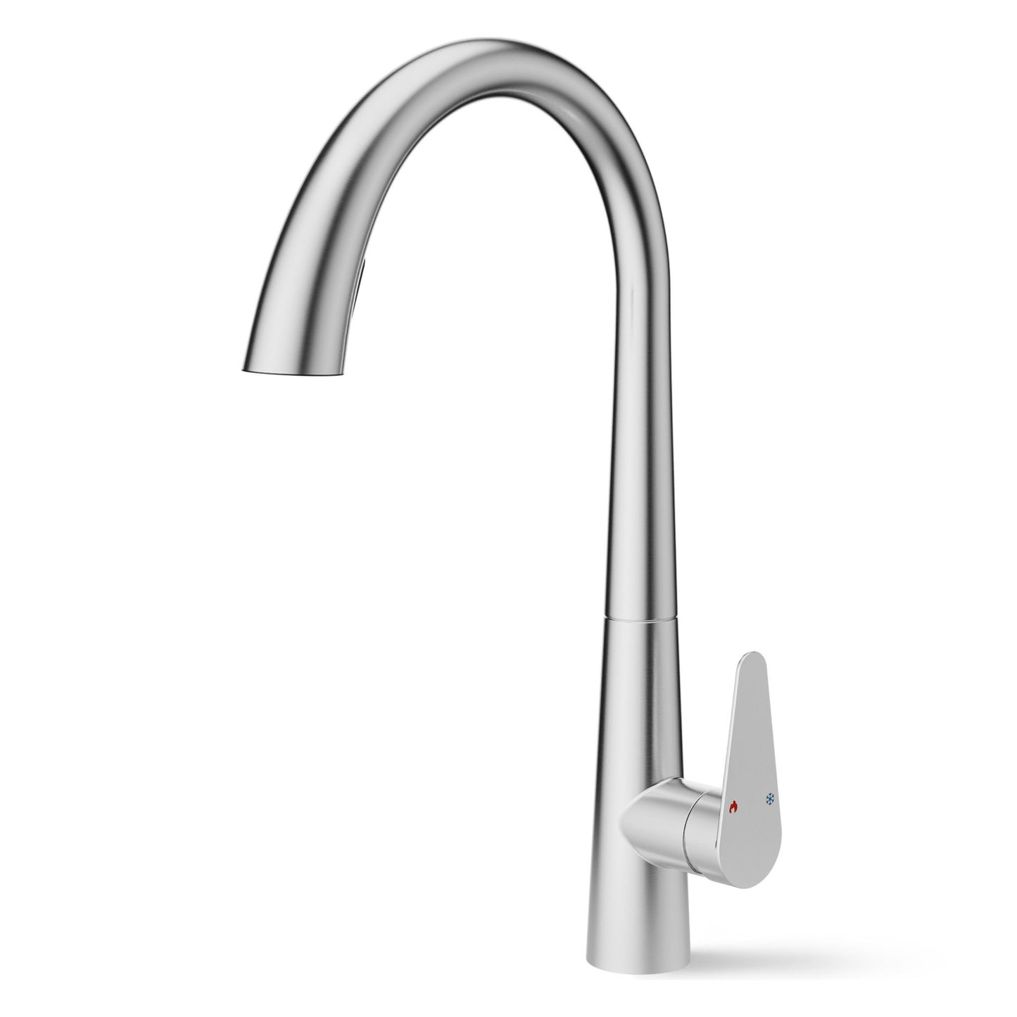 ANW HOME Medium-Arc Brushed Inox Kitchen Faucet with Pull-Out Spout and 360° Rotation – 430 mm