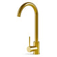ANW HOME High-Arc Polished Gold Kitchen Faucet with 360° Swivel Spout – 365 mm
