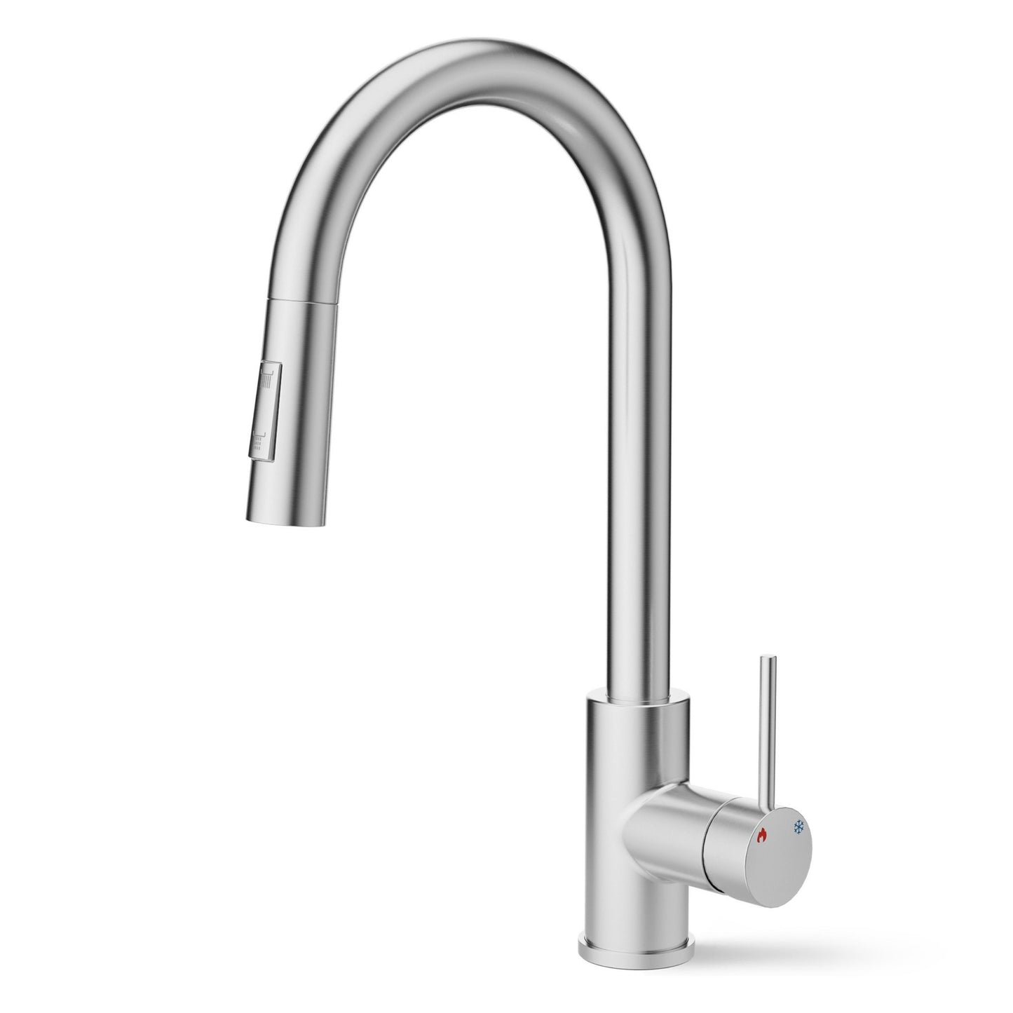 ANW HOME High-Arc Brushed Inox Kitchen Faucet with Pull-Out Spout and 360° Rotation – 390 mm