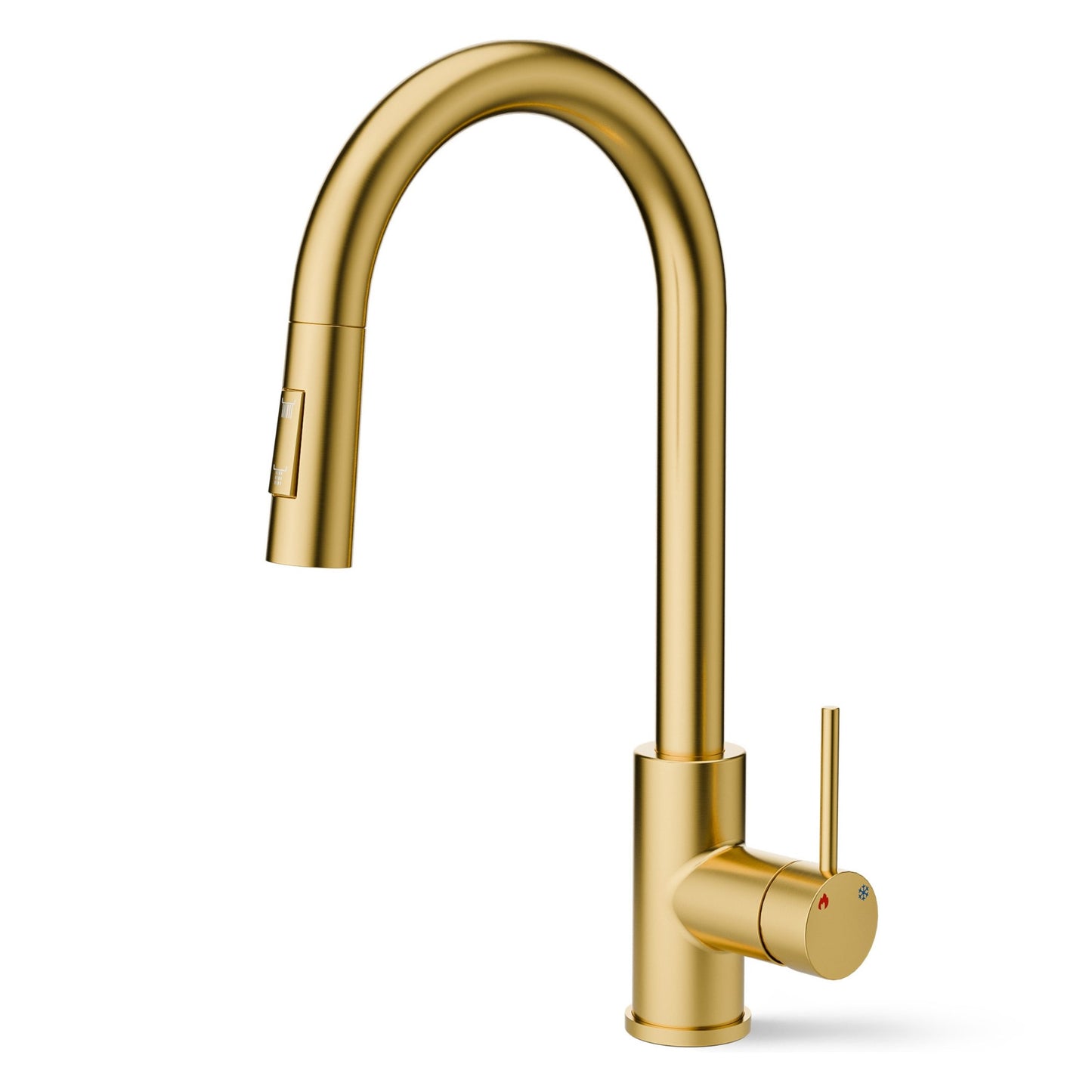 ANW HOME High-Arc Gold Kitchen Faucet with Pull-Out Spout and 360° Rotation – 390 mm