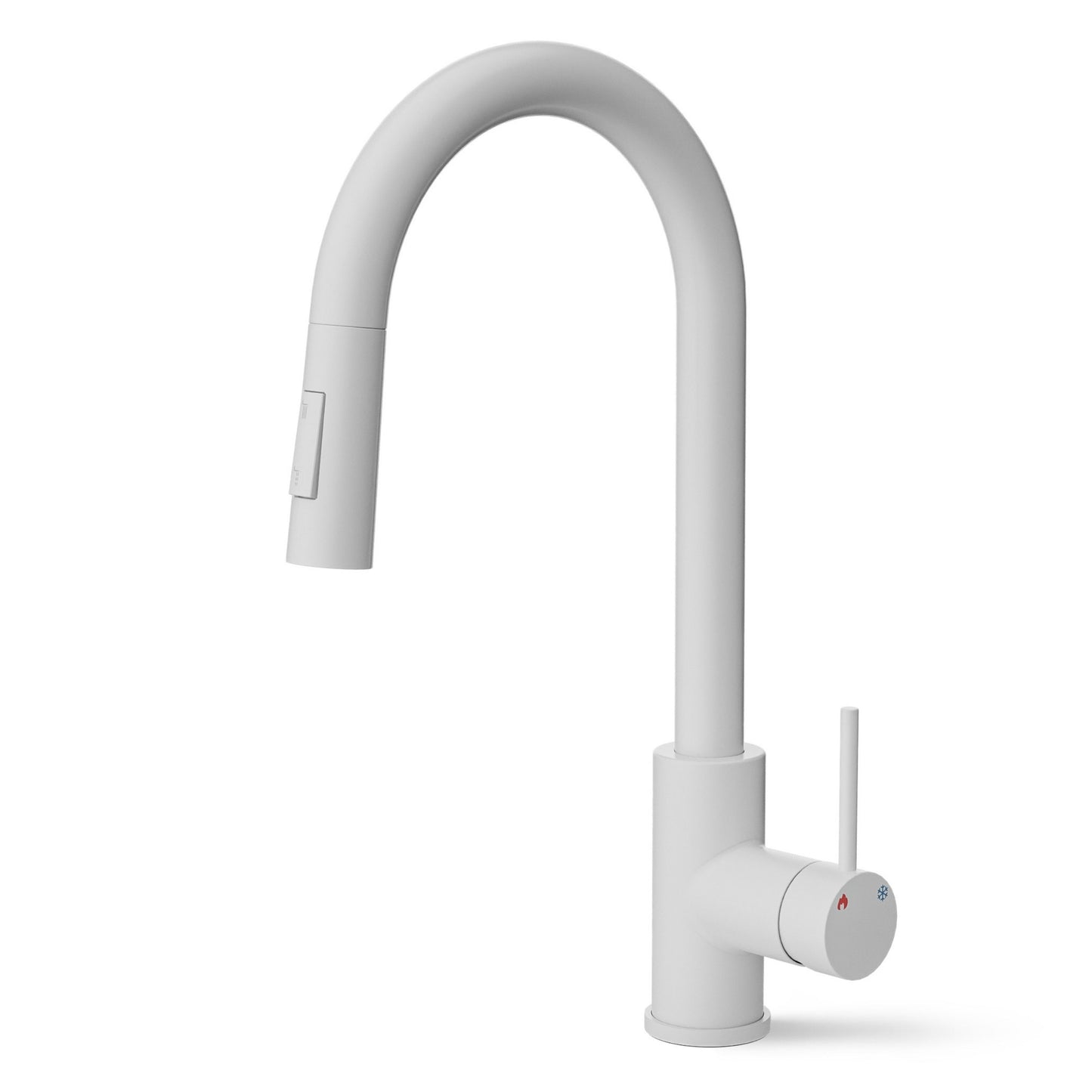 ANW HOME High-Arc White Kitchen Faucet with Pull-Out Spout and 360° Rotation – 390 mm