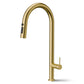 ANW HOME High-Arc Brushed Gold Kitchen Faucet with Pull-Out Spout and 360° Rotation – 455 mm