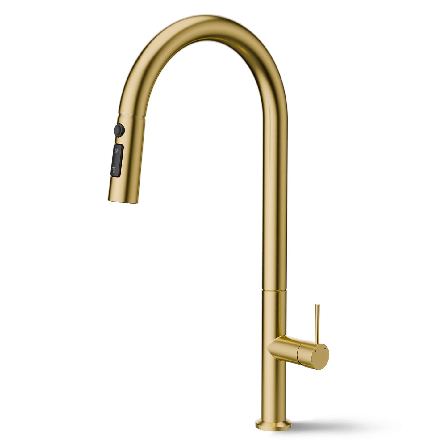 ANW HOME High-Arc Brushed Gold Kitchen Faucet with Pull-Out Spout and 360° Rotation – 455 mm