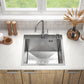 Lavello cucina in acciaio inox 50x50 Inox Satinato