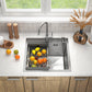 Lavello cucina in acciaio inox 50x50 Inox Satinato