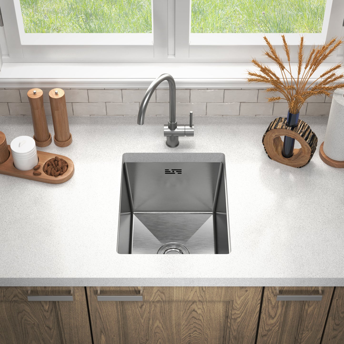 Nerezový drez 37x45 Satin Inox