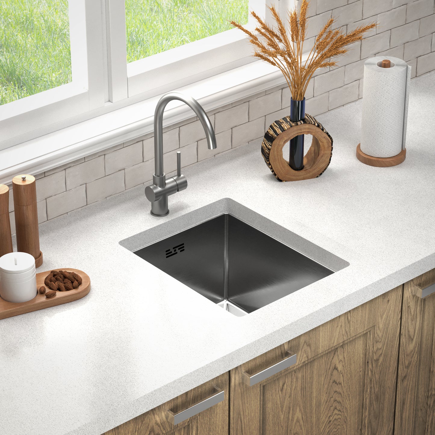 Nerezový drez 37x45 Satin Inox