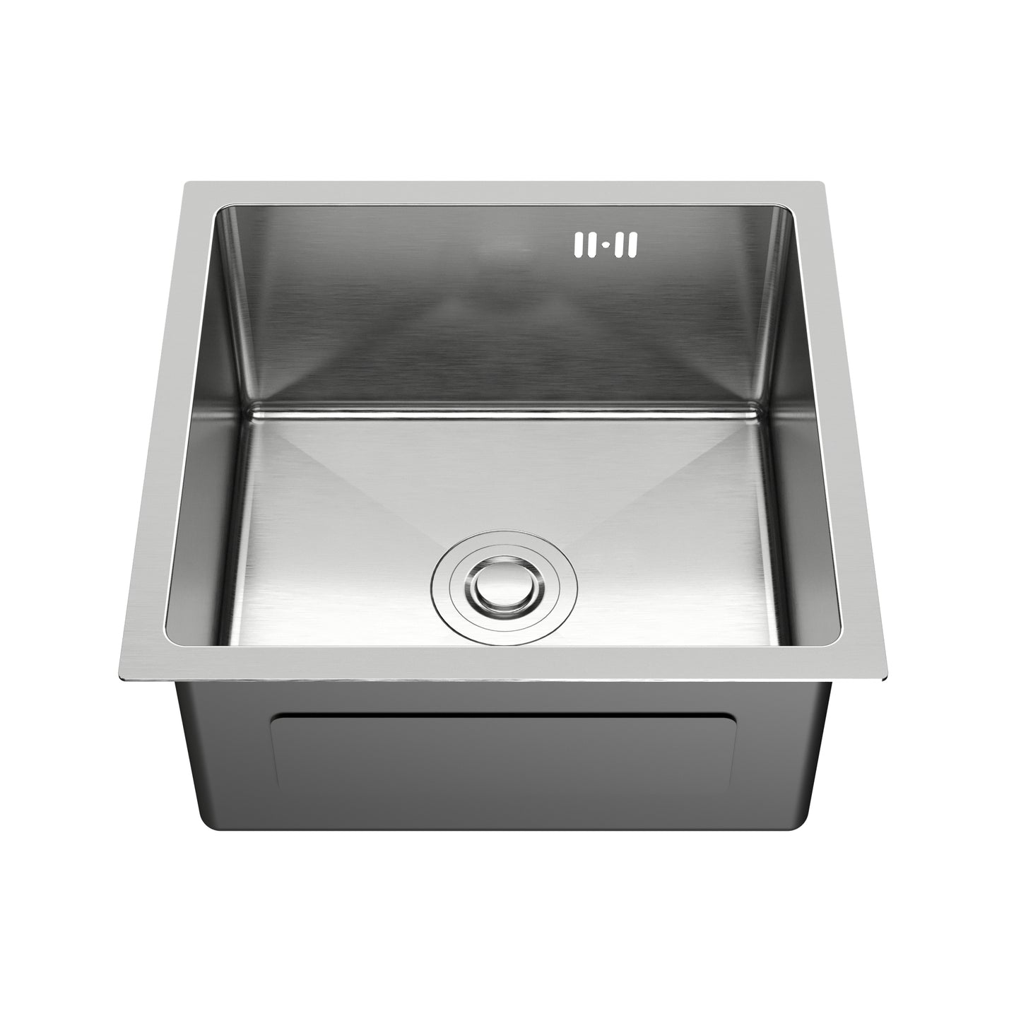 Under-Mount Kitchen Sink 44x44 cm – INOX Stainless Steel, Nano Silver Finish, Full Set