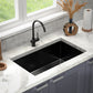 ANW HOME HD-7444B Kitchen Sink, Stainless Steel, PVD Coating, 74x44x21 cm, Undermount Installation, Graphite Color