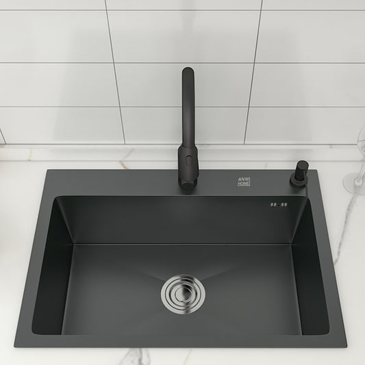 stainless steel kitchen sink color  black size 55x43