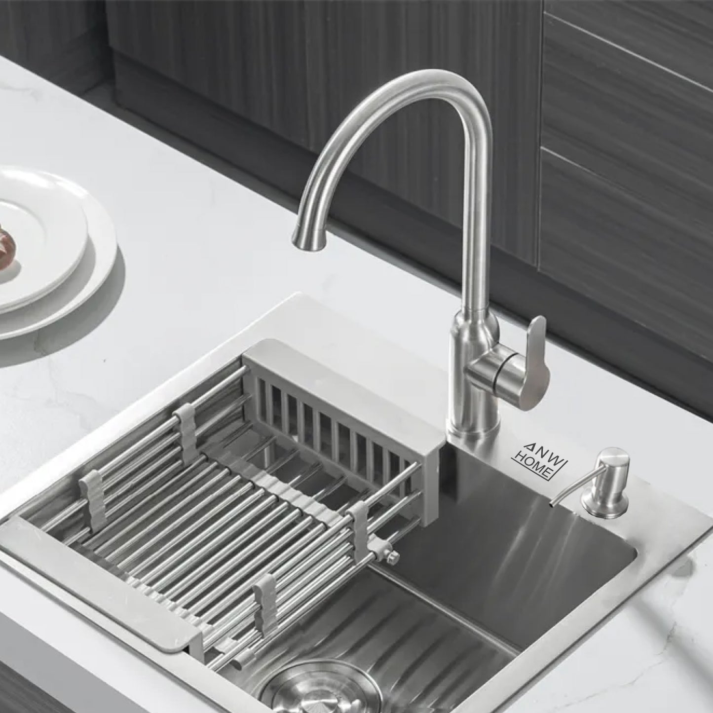 stainless steel kitchen sink color silver with stainless steel sink rack size 50x45 