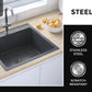 Stainless steel sink 50x50 PVD Grafit