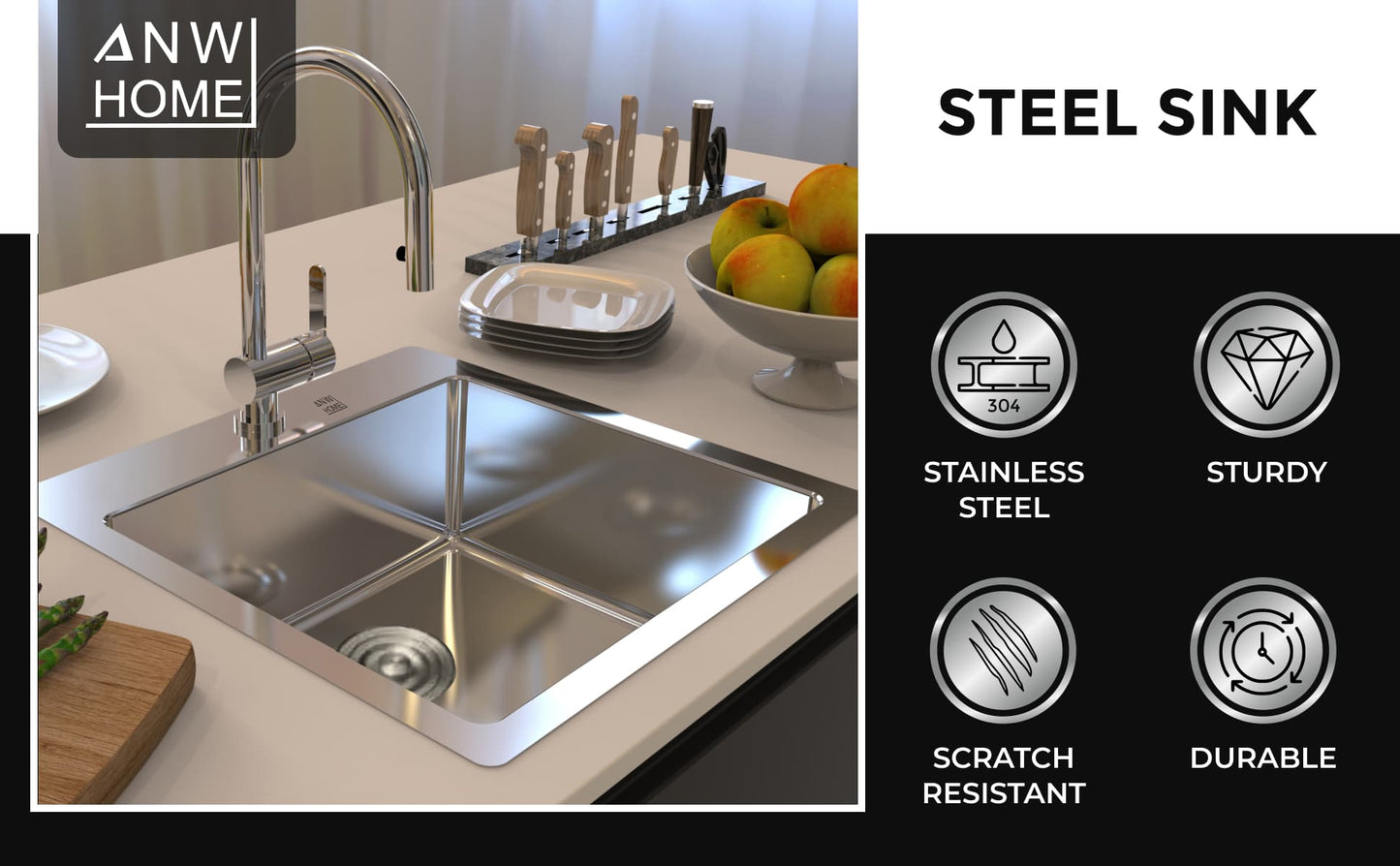 Stainless Steel Sink Satin 58x45 Inox