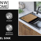 stainless steel kitchen sink color black 75x45 with waterfall faucet